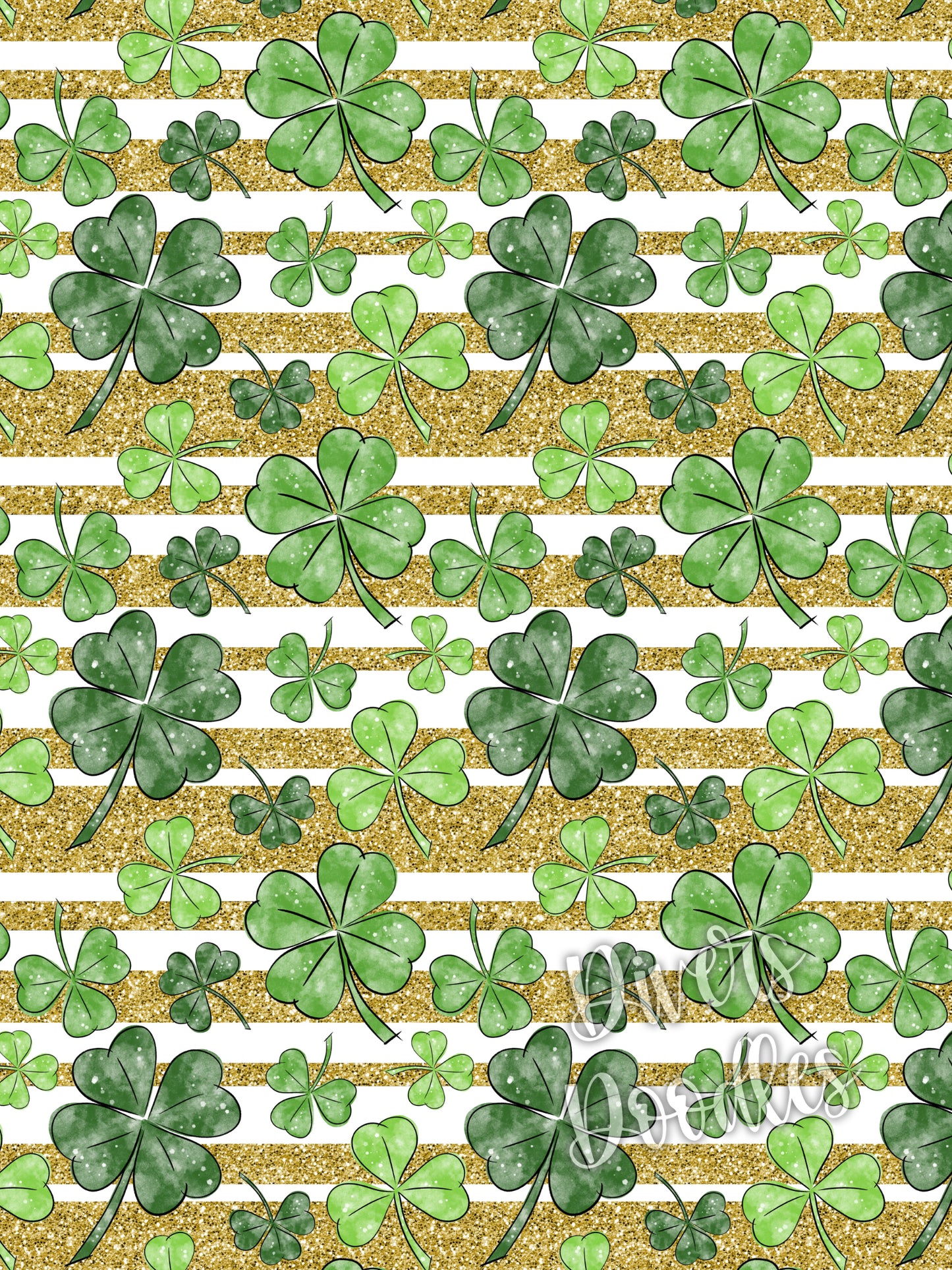 Clover Digital Paper, Gold Glitter Digital Paper, St Patricks Day Digital Download, Seamless Files for Fabric, Seamless Pattern for Kids