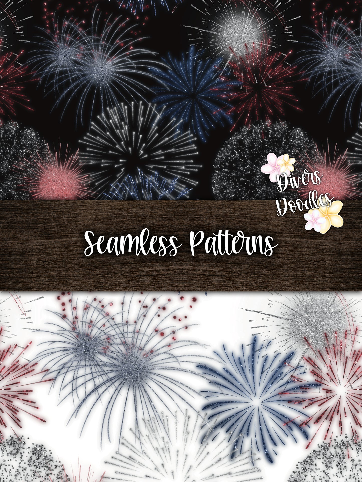 Glitter Firework Seamless Pattern