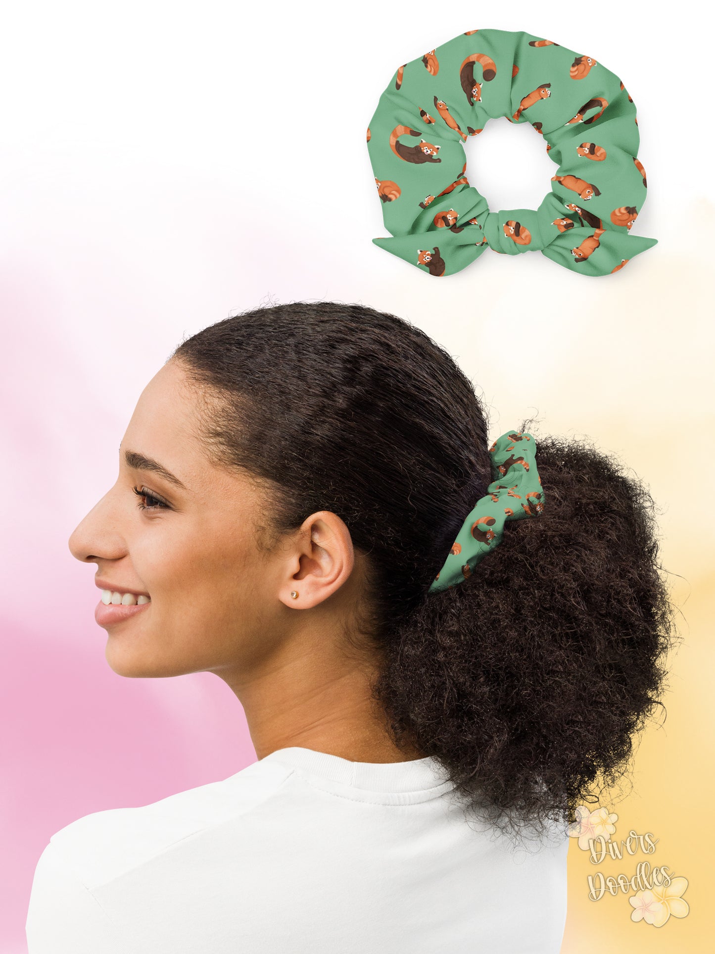 Green Charli Safari Recycled Scrunchie