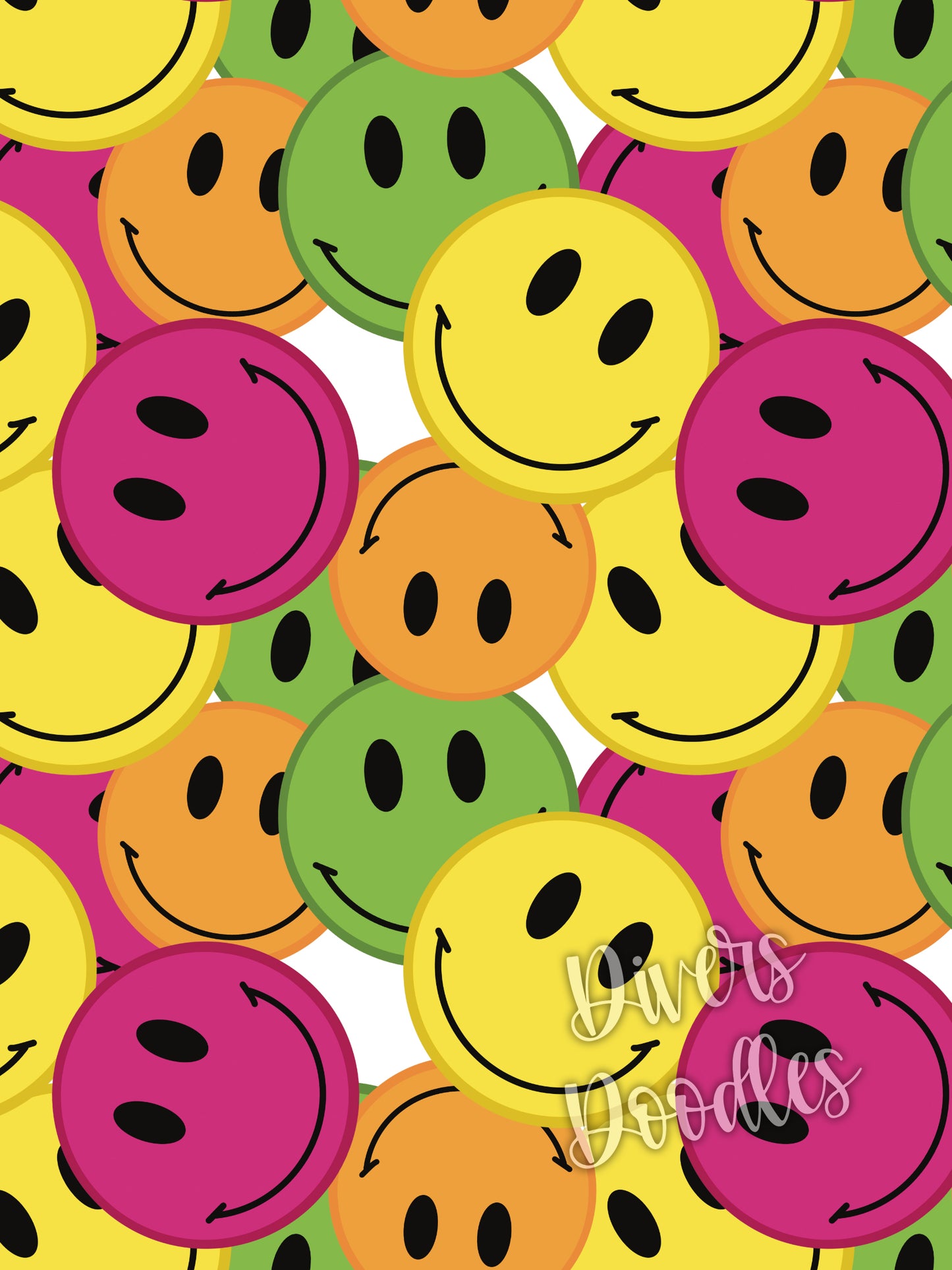 Happy Face Digital Paper, Swim Seamless File, Summer Seamless Pattern, Groovy Seamless File, Retro Happy Face PNG, Retro Background Digital