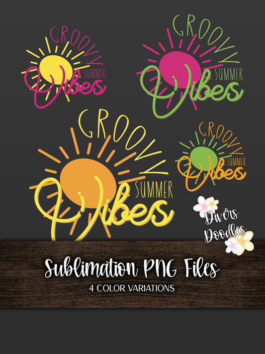 Summer Vibes Sublimation, Retro Sublimation Designs, Groovy PNG, Summer PNG Files for Sublimation, Screen Print Transfer Designs