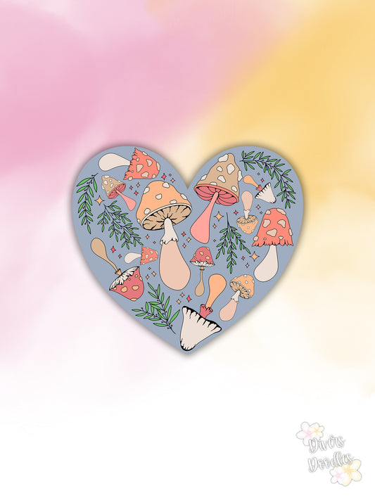 Mushroom Heart Sticker