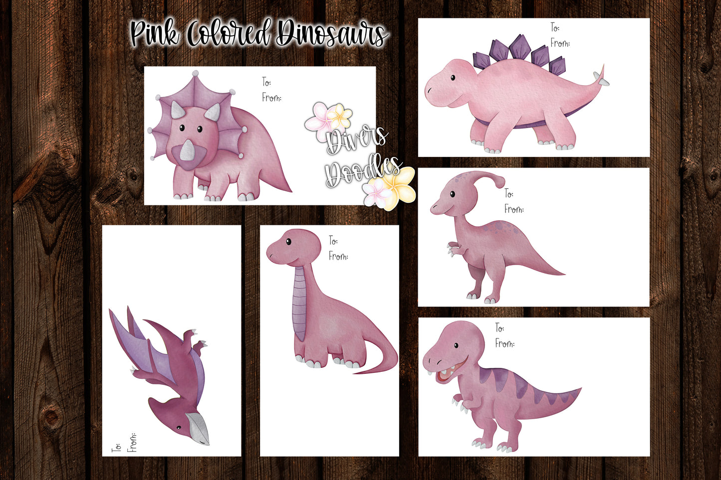 Dinosaur Valentines Day Cards - With Stickers