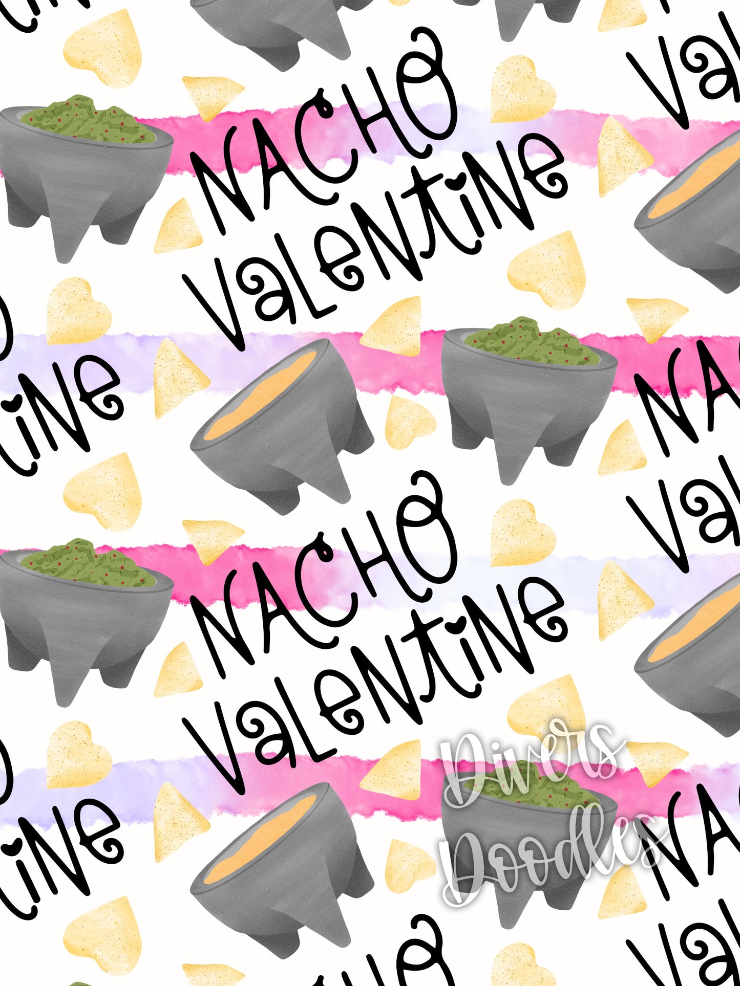 Nacho Valentine Digital Paper, Valentines Day Seamless Pattern, Digital Download Commercial Use, Seamless File for Fabric Printing