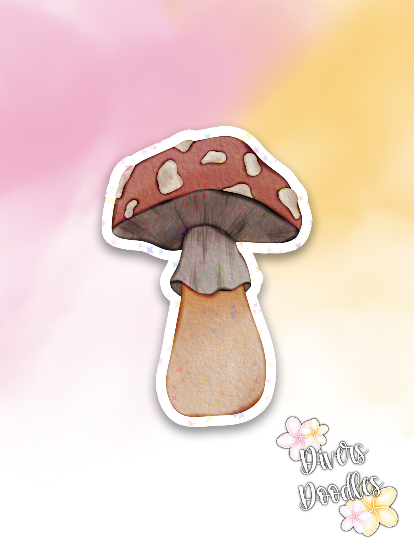 Red Capped Mushroom Holographic Sticker