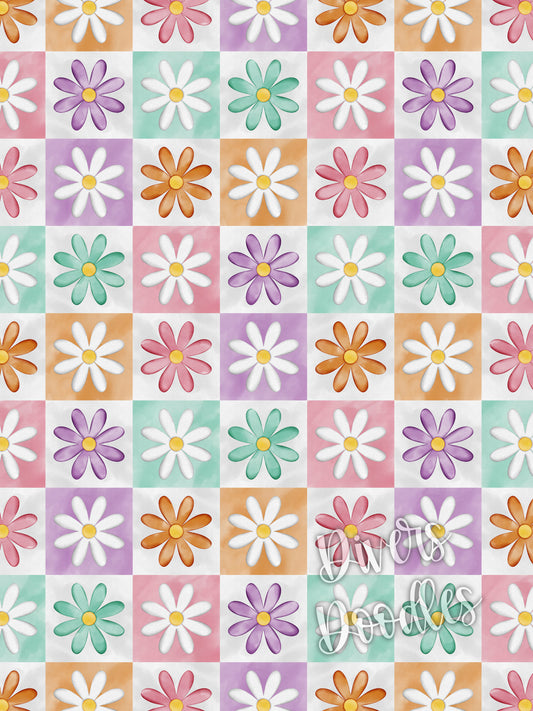 Colorful Groovy Flower Seamless