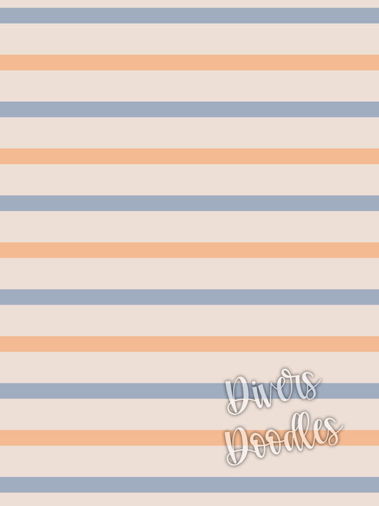 Blue and Peach Striped Seamless Pattern