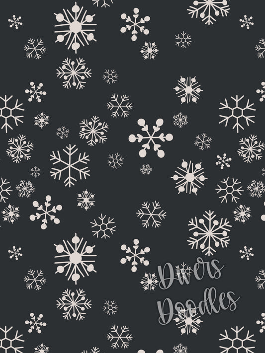 Digital Paper With Snowflakes, Winter Seamless Files for Fabric Printing, Seamless Pattern Blue Christmas, Digital Paper
