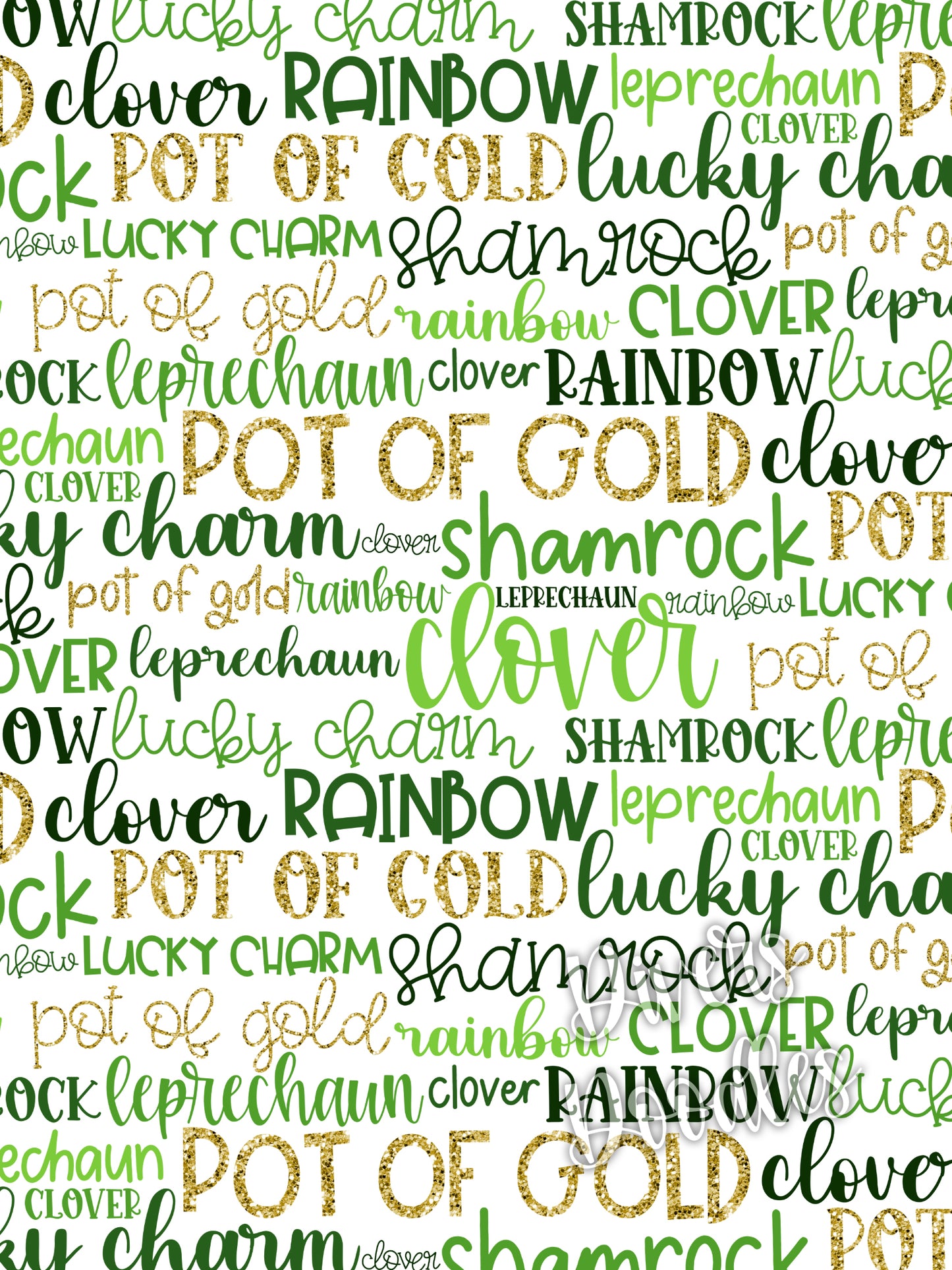 St Patricks Day Digital Download, Seamless Pattern For Kids, Green And Gold Digital Paper, Seamless Files for Fabric, For Commerical Use