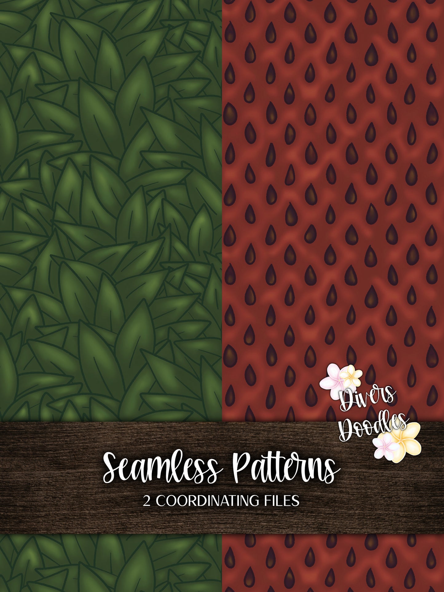 Strawberry Duo Seamless Pattern Set