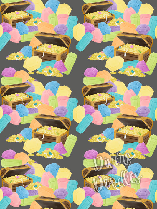 Treasure Hunt Seamless Pattern