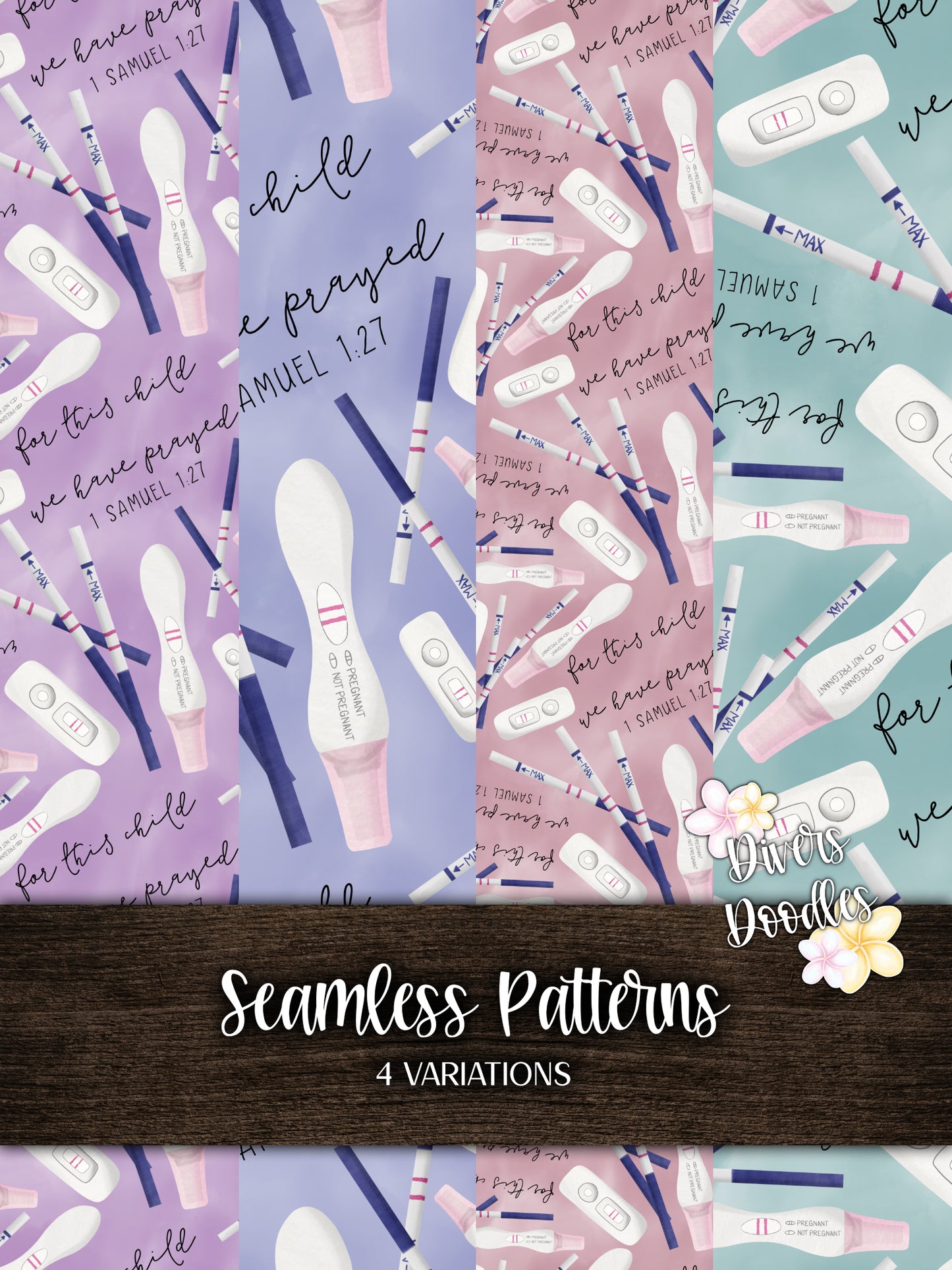 Pregnancy Announcement Seamless Patterns, Hand Drawn Digital Paper Pack for Commercial Use, Baby Scrapbook Paper, Baby Shower Invitation