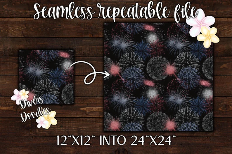 Glitter Firework Seamless Pattern