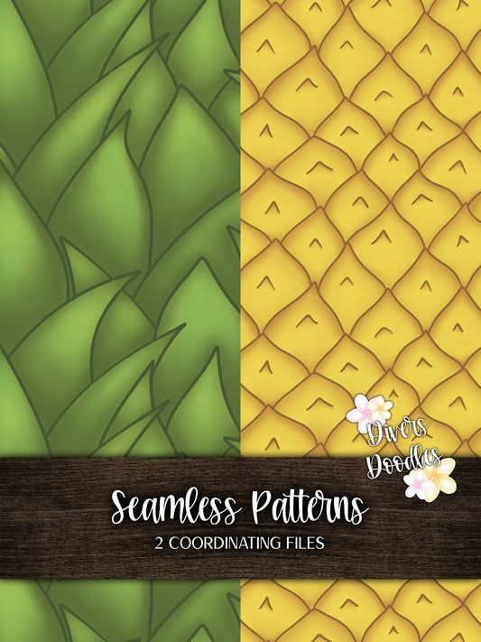 Pineapple Duo Seamless Pattern Set