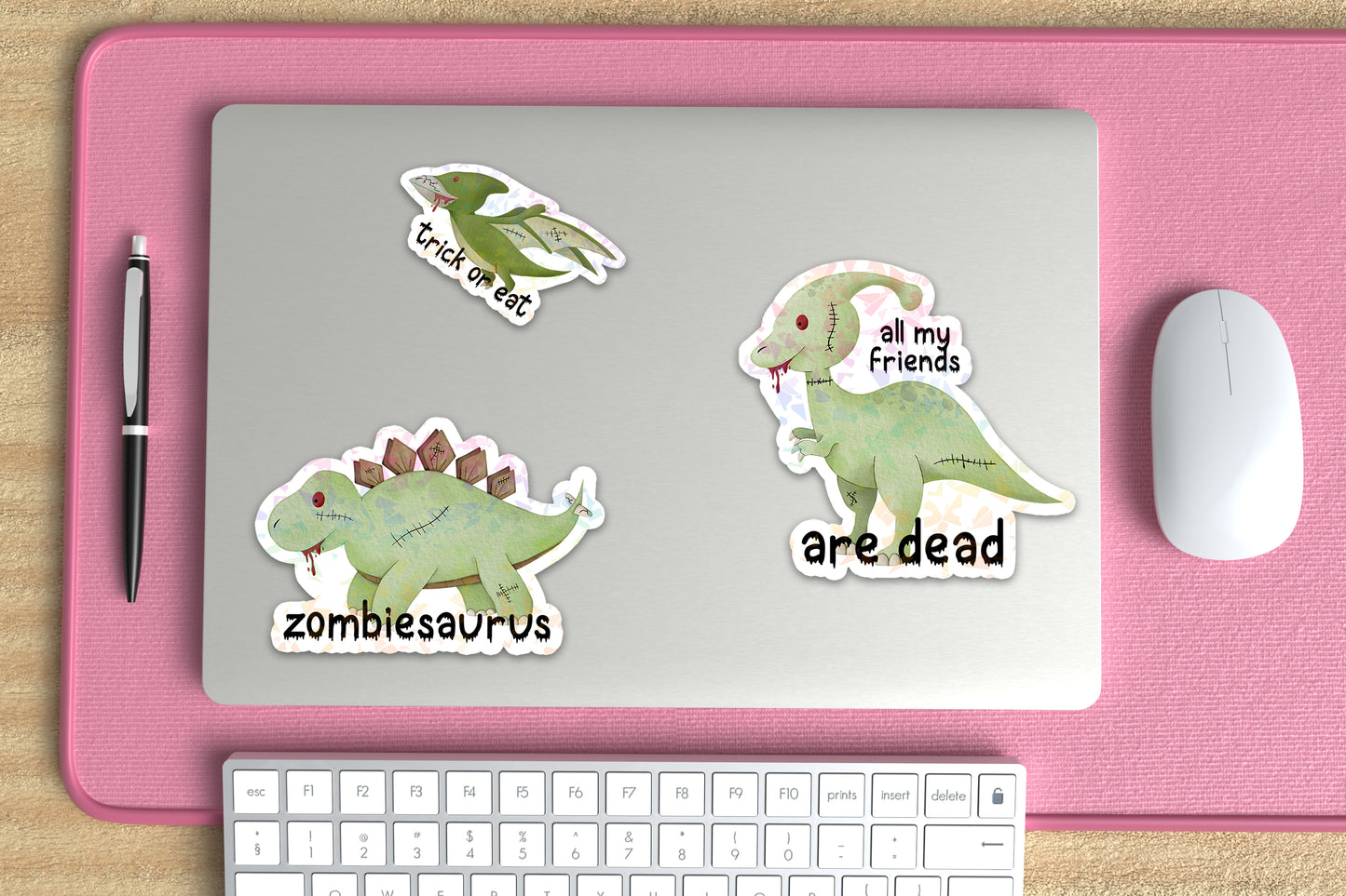 All My Friends are Dead Zombie Dinosaur Sticker