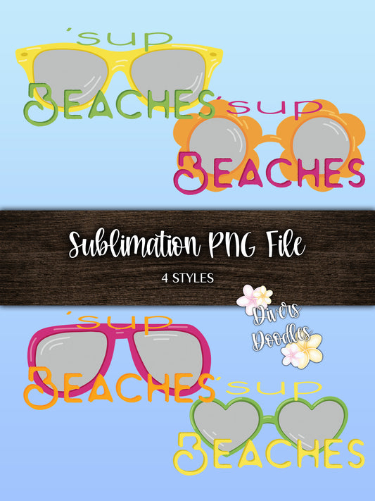 Beaches Sublimation Digital Downloads, Retro Sublimation Designs, Groovy PNG, Summer PNG Files for Sublimation, Screen Print Transfer Design