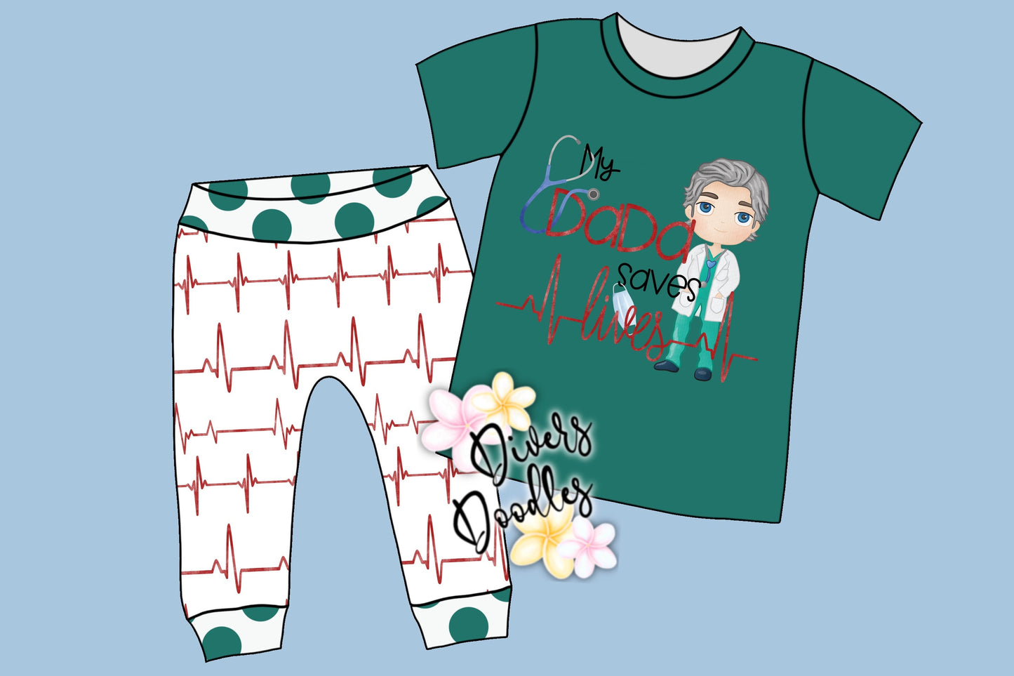 Daddy PNG, Doctor Illustration, Sublimation Designs for Kids, Commercial Use PNG, Medical PNG Files for Tshirts, Waterslide Digital Download
