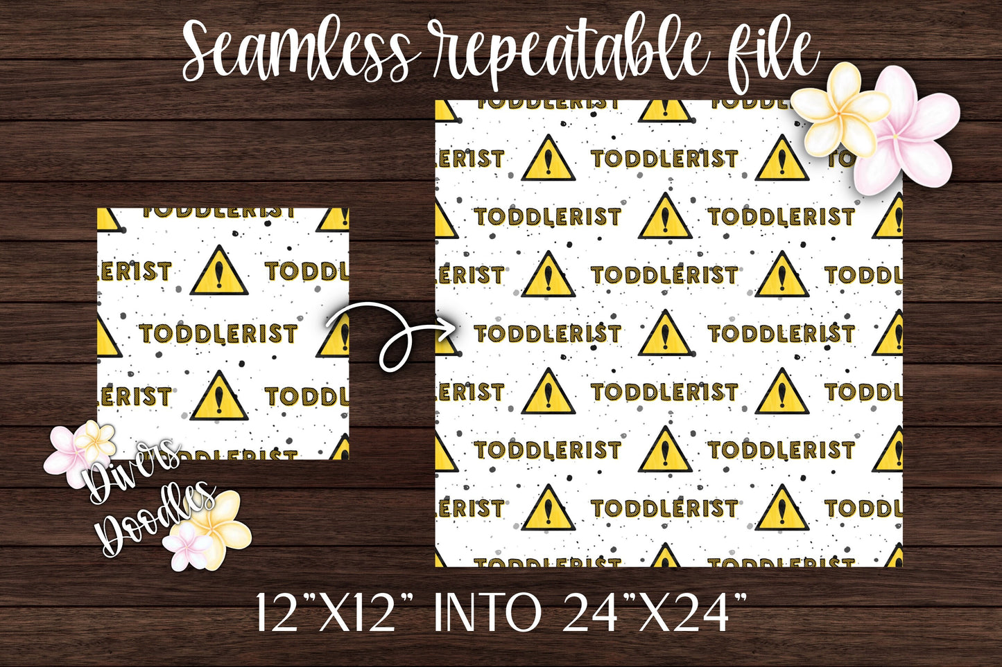 Toddlerist Seamless Pattern, Construction Digital Paper, Boy Seamless File for Fabric, Funny Kids Sayings, Boy Digital Paper