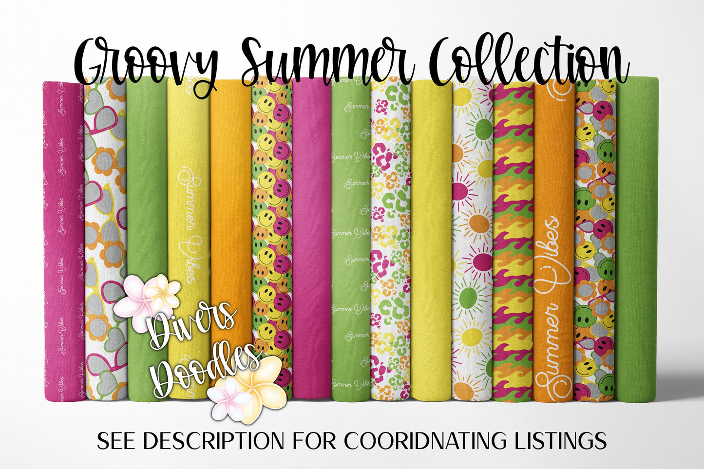 Summer Vibes Seamless Pattern for Tumblers, Summer Digital Paper for Scrapbooking, Bright Seamless File, Retro Seamless Designs