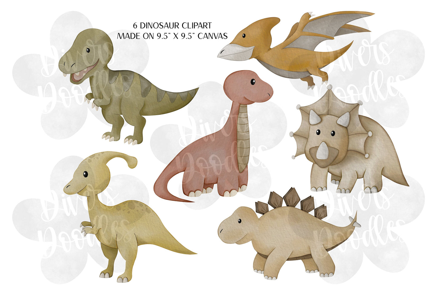 Fall Dinosaur Clipart Set